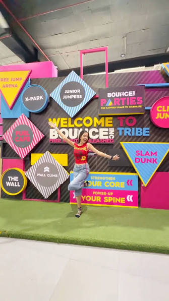 BOUNCE trampoline park Mumbai Malad ticket price and jumping arena