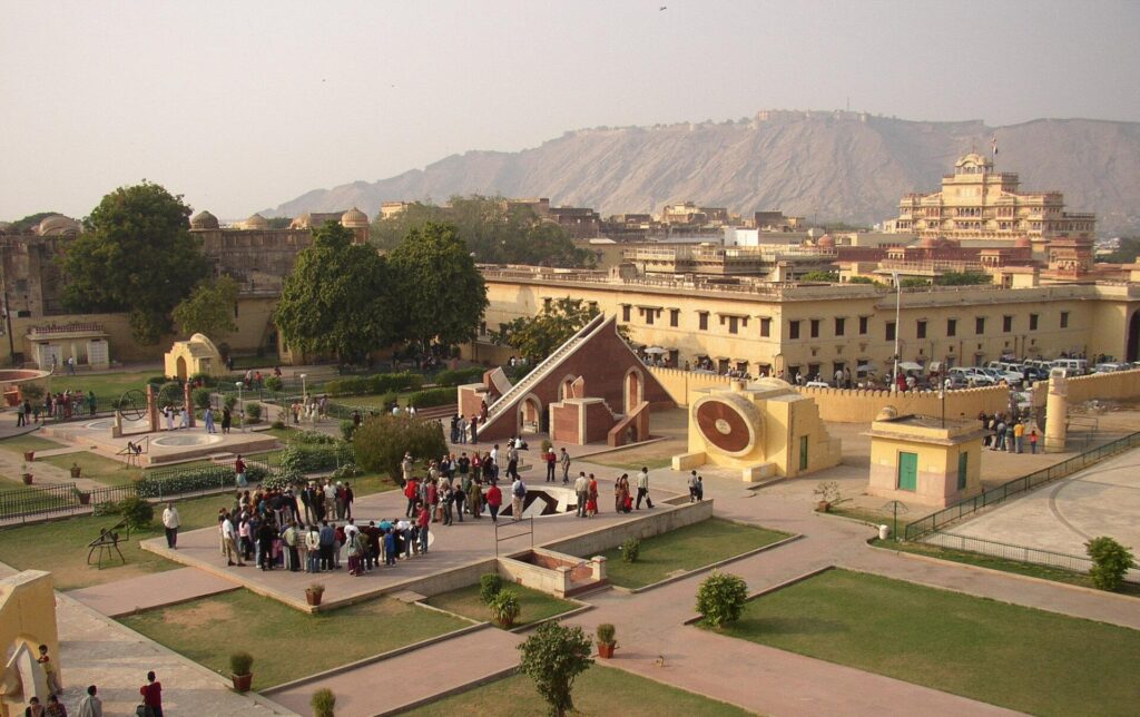 Stone astronomical instruments at Jantar Mantar Jaipur.