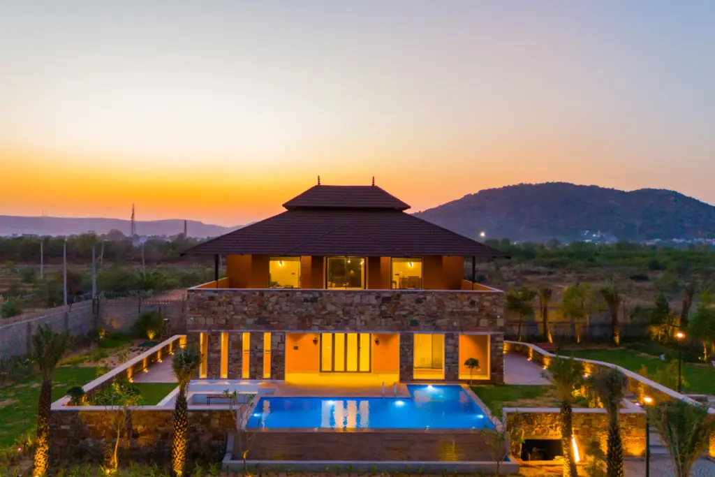 The Kanota Retreat | 4-BHK Villa Near Kanota Dam With Private Pool & Stunning Hill Views