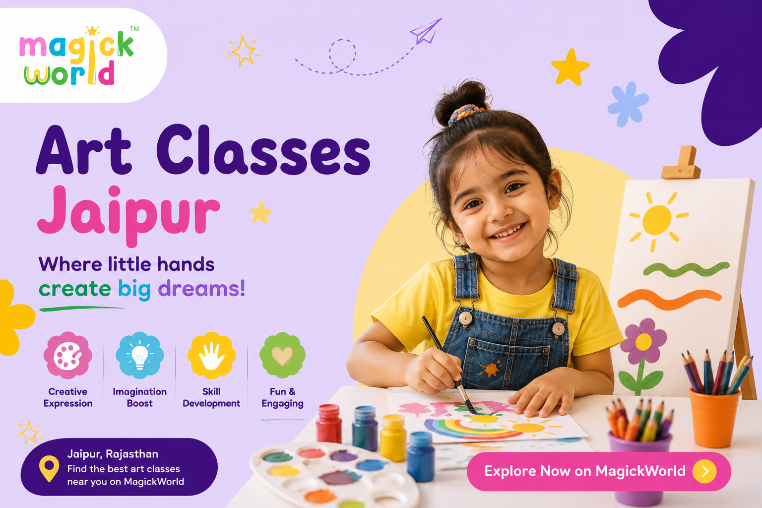 Kids raking art class in jaipur