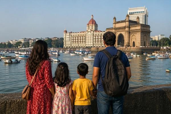  Family exploring Mumbai during a family stay