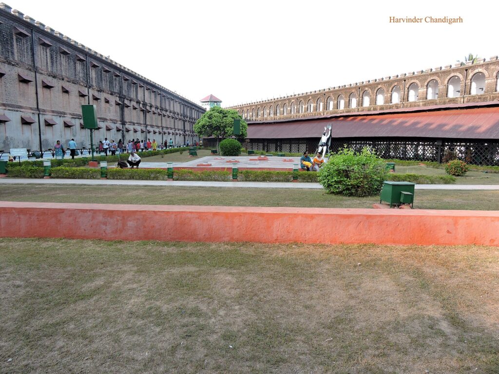 Cellular Jail courtyard and historic prison wings in Port Blair, Andaman
