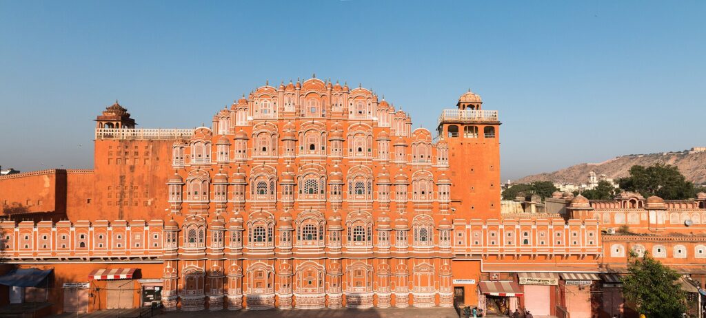 Family visiting Hawa Mahal during a 2-day Jaipur itinerary