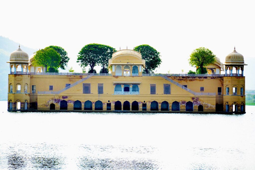 Jal Mahal palace surrounded by Man Sagar Lake in Jaipur