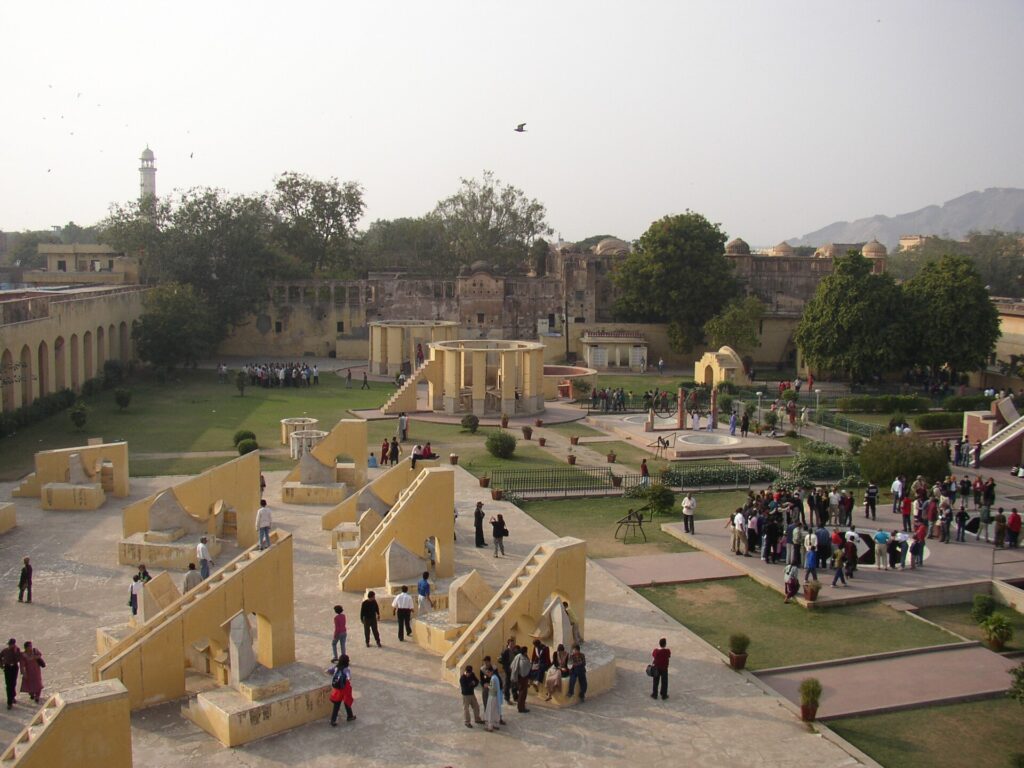 Astronomical instruments at Jantar Mantar on Day 1 of a Jaipur sightseeing itinerary.